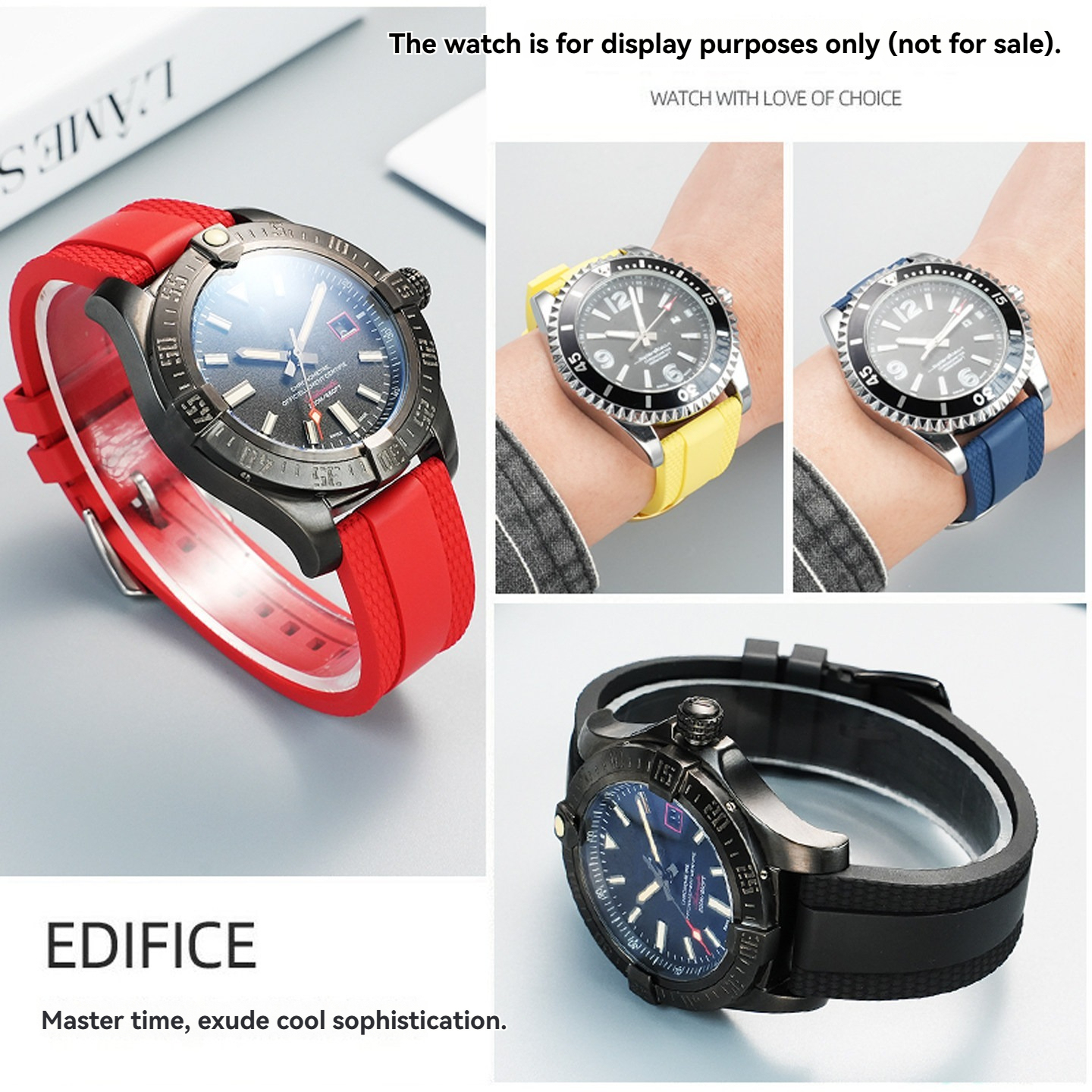 FKM Rubber Watch Band for Breitling Avenger / Superocean / Navitimer