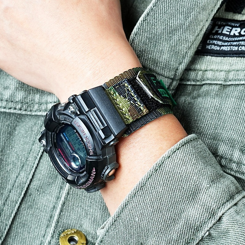 Hook & Loop Nylon Watch Band for Casio GWF-1000 Frogman 5th Gen