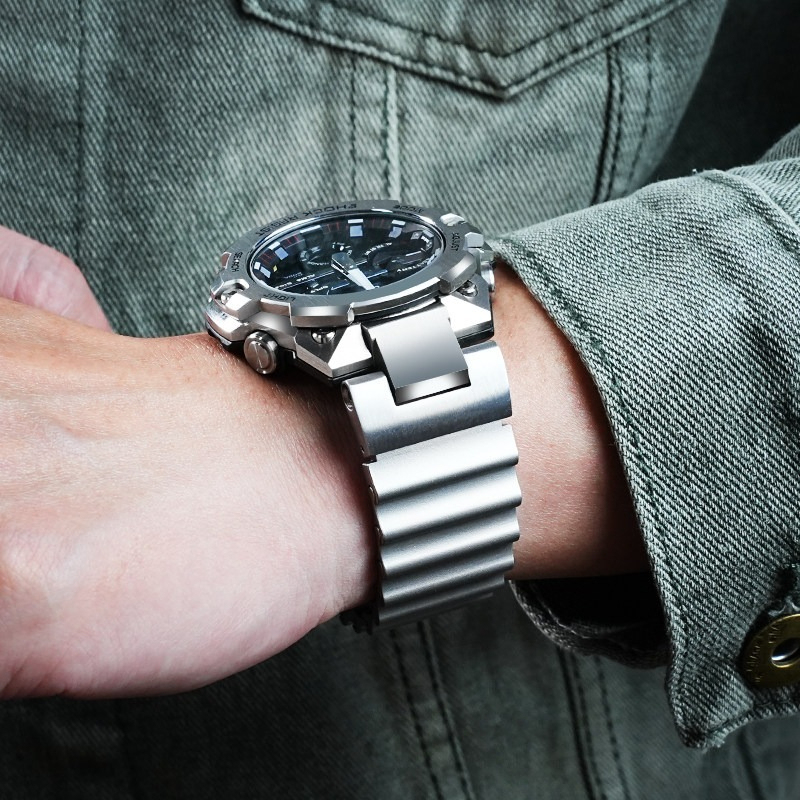 Quick Release Stainless Steel Watch Band for Casio G-STEEL GST-B400
