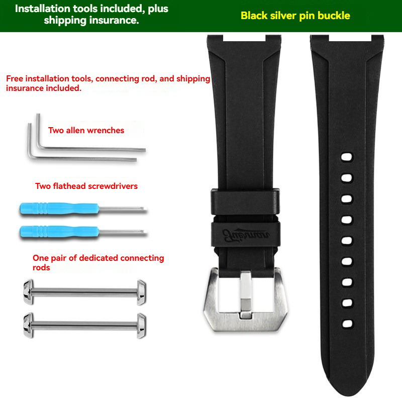 FKM Rubber Watch Band for Casio PRO TREK PRX-8000T