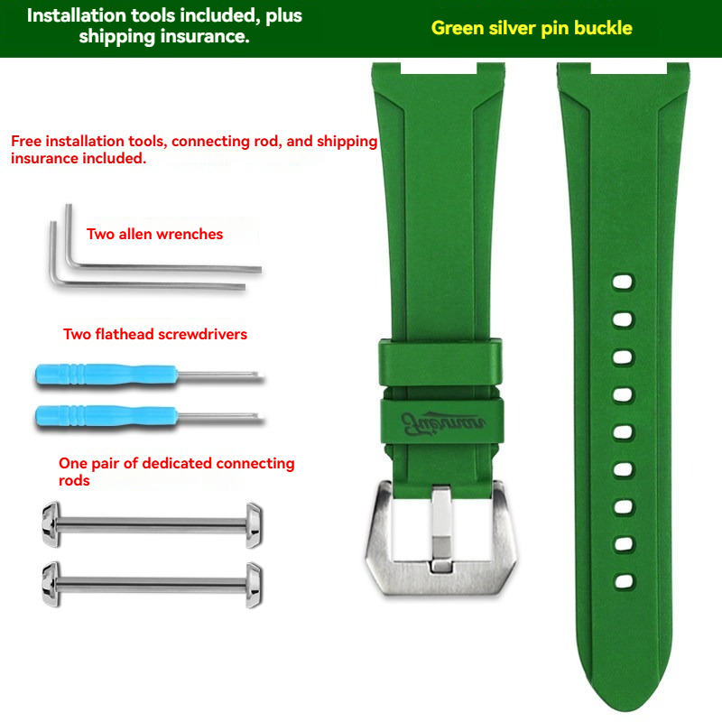 FKM Rubber Watch Band for Casio PRO TREK PRX-8000T