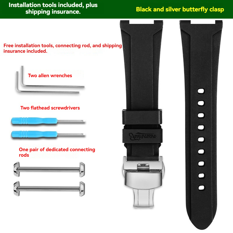 FKM Rubber Watch Band for Casio PRO TREK PRX-8000T
