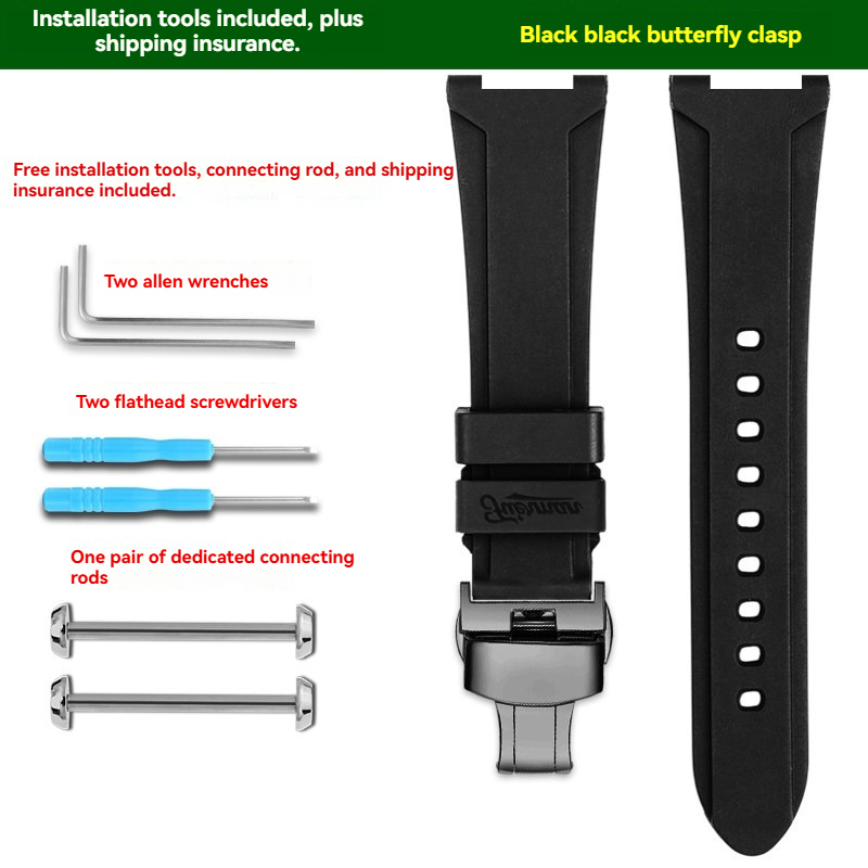 FKM Rubber Watch Band for Casio PRO TREK PRX-8000T