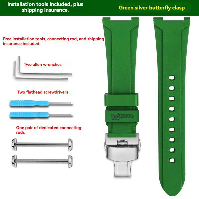FKM Rubber Watch Band for Casio PRO TREK PRX-8000T