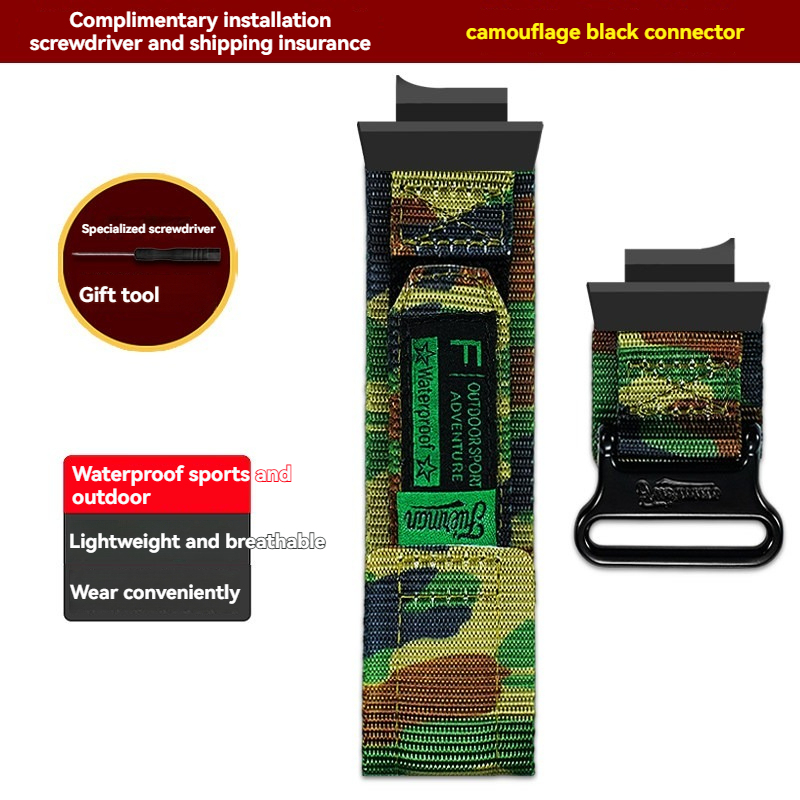 Hook & Loop Nylon Watch Band for Casio GWF-1000 Frogman 5th Gen