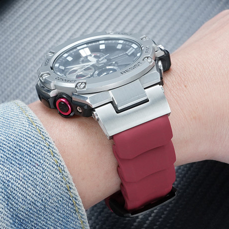 Silicone Resin Watch Band for Casio G-STEEL GST-W300G / GST-S130 / GST-B100