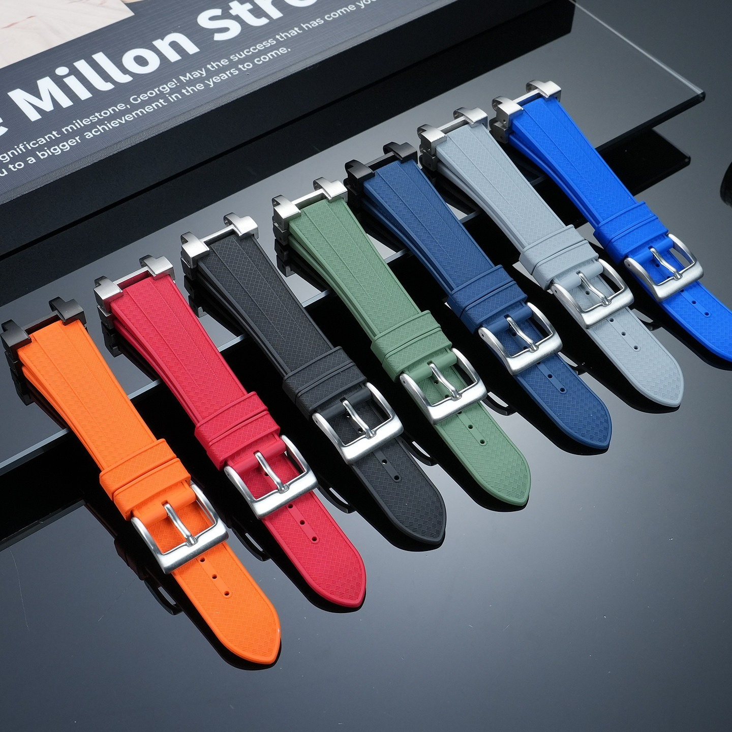 FKM Rubber Watch Band for Casio MTG-B1000