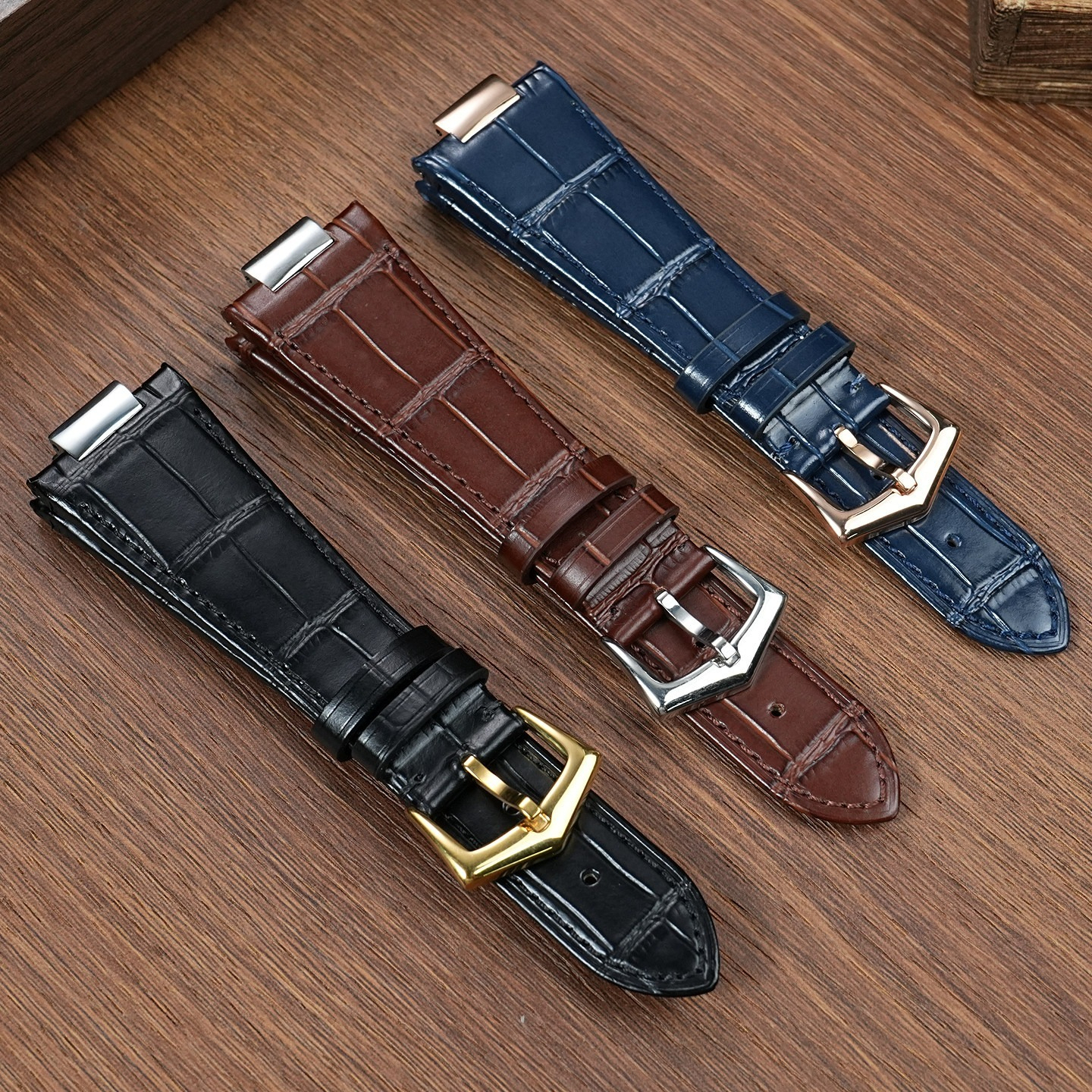 25mm Genuine Leather Watch Band for Patek Philippe Nautilus 5711 / 5712 / 5726 / 5980