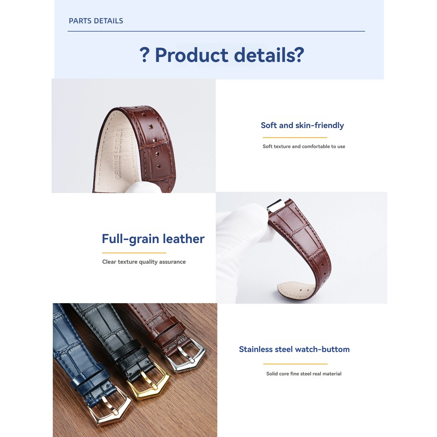 25mm Genuine Leather Watch Band for Patek Philippe Nautilus 5711 / 5712 / 5726 / 5980