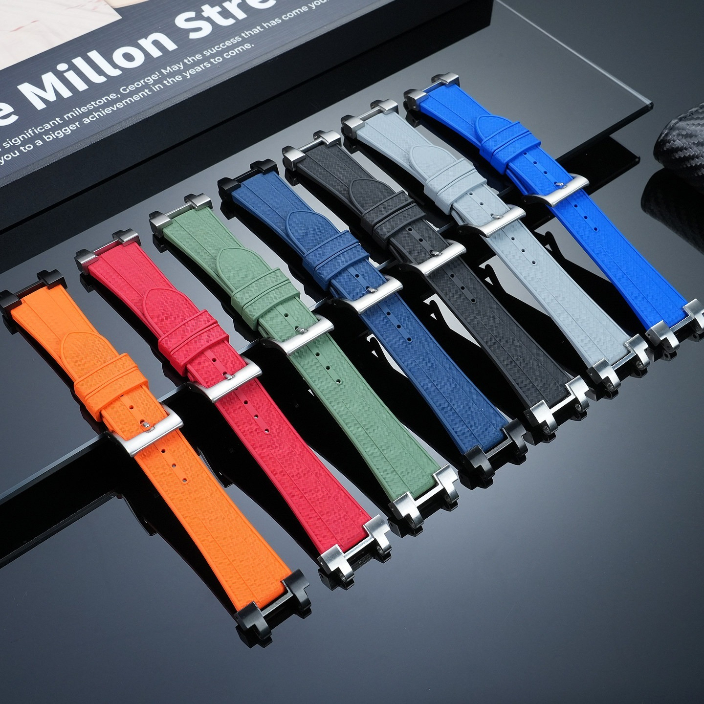 FKM Rubber Watch Band for Casio MTG-B1000