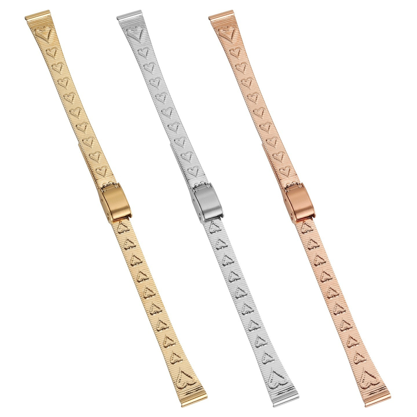 10mm Solid Stainless Steel Watch Band for Longines / CK / Armani / Julius