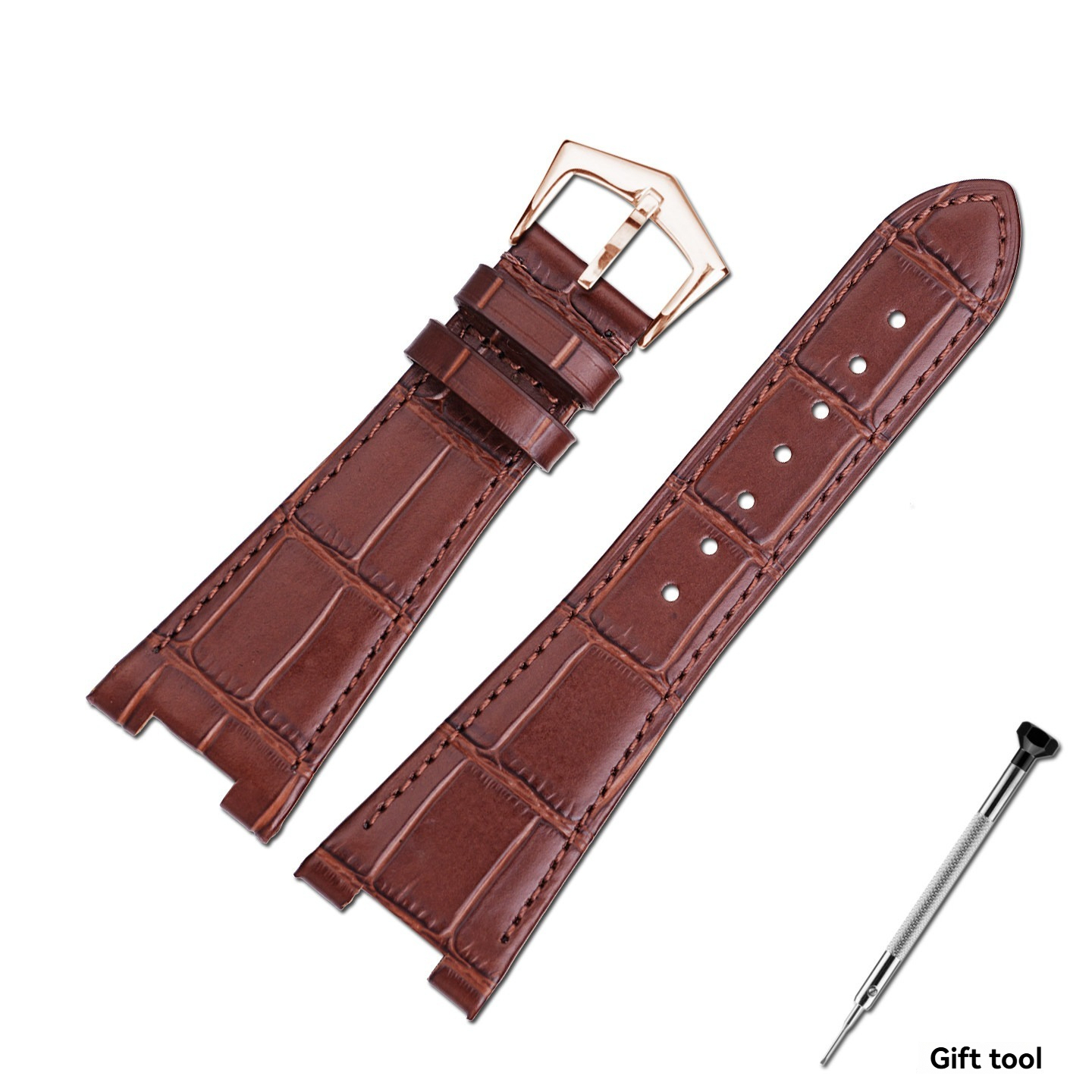 25mm Genuine Leather Watch Band for Patek Philippe Nautilus 5711 / 5712 / 5726 / 5980