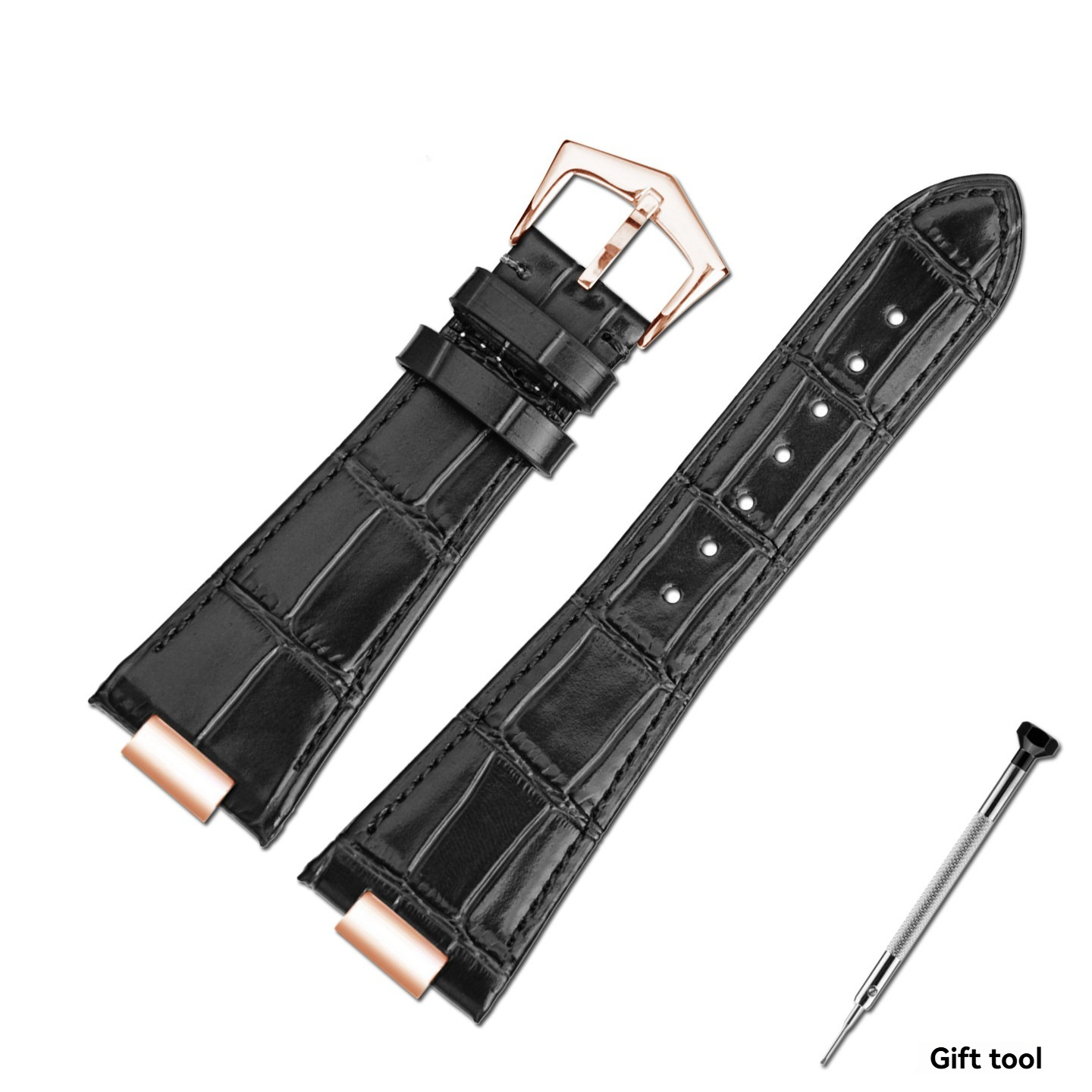 25mm Genuine Leather Watch Band for Patek Philippe Nautilus 5711 / 5712 / 5726 / 5980