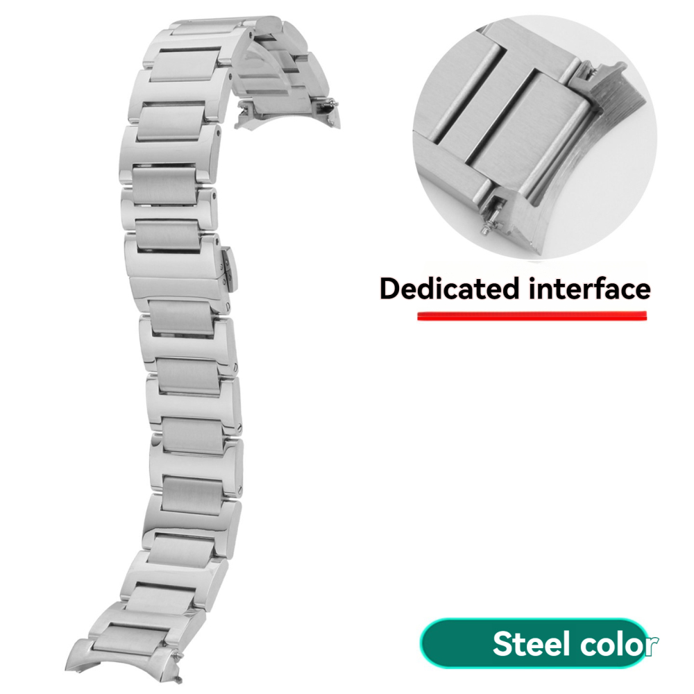21mm Curved End Solid Stainless Steel Watch Band for Piaget Polo S