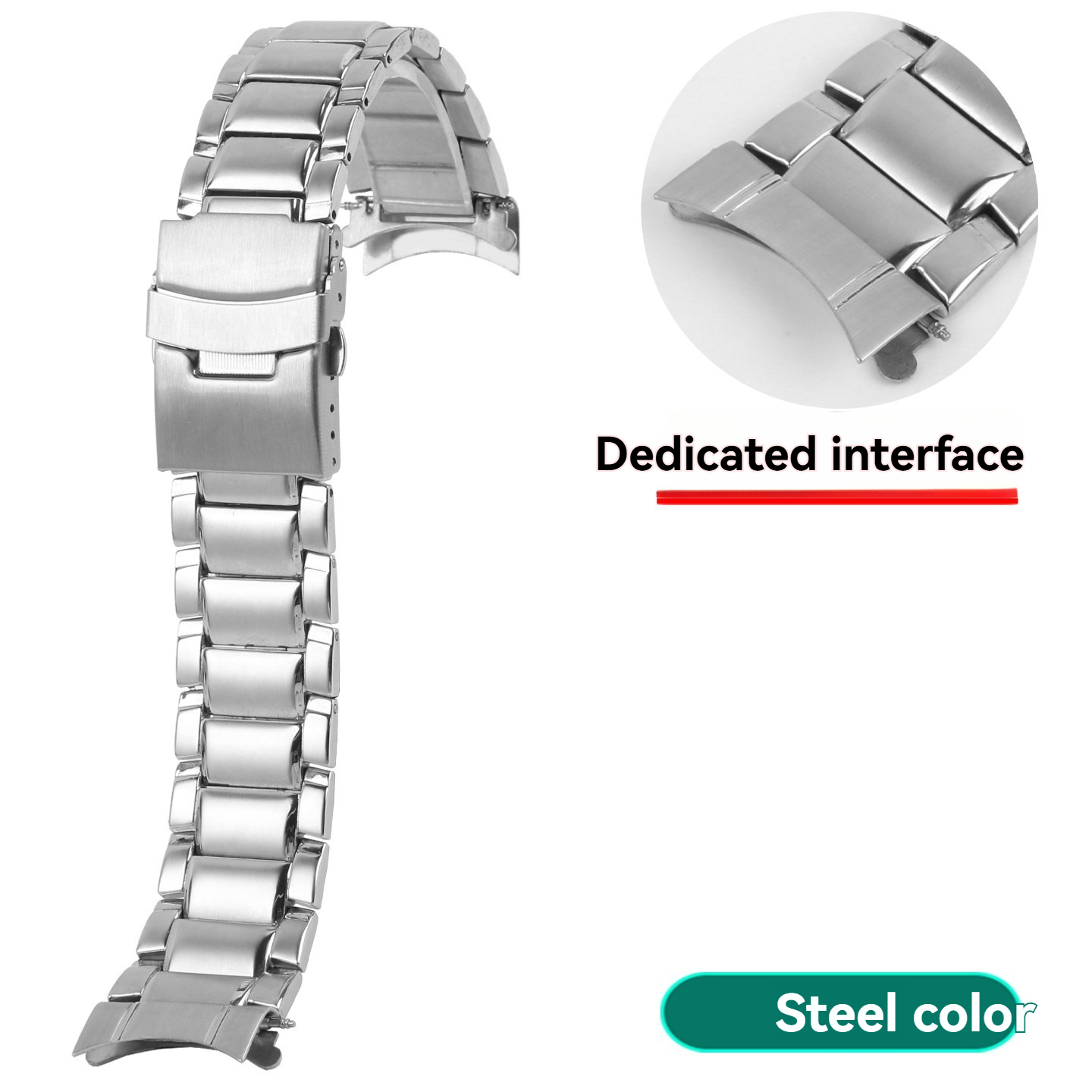 22mm Solid Stainless Steel Watch Band for Casio EDIFICE EF-563