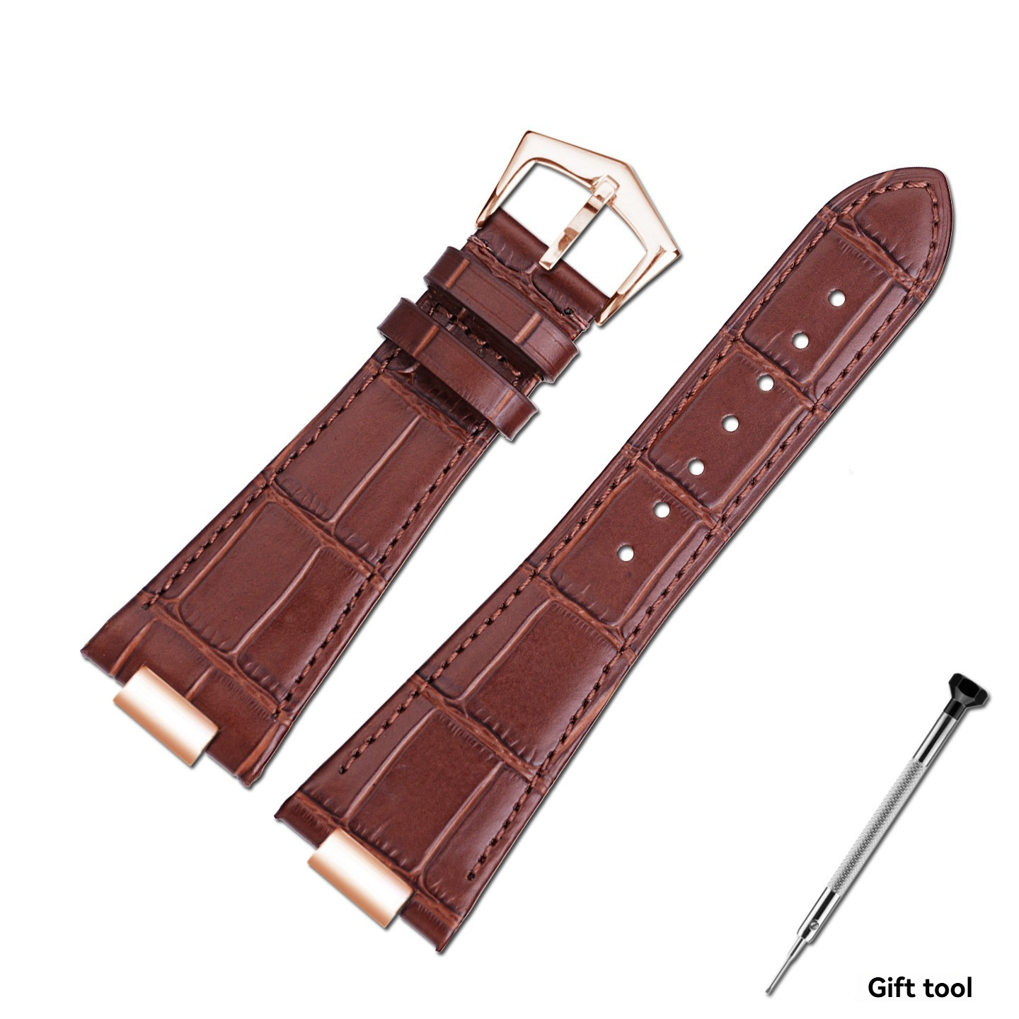 25mm Genuine Leather Watch Band for Patek Philippe Nautilus 5711 / 5712 / 5726 / 5980