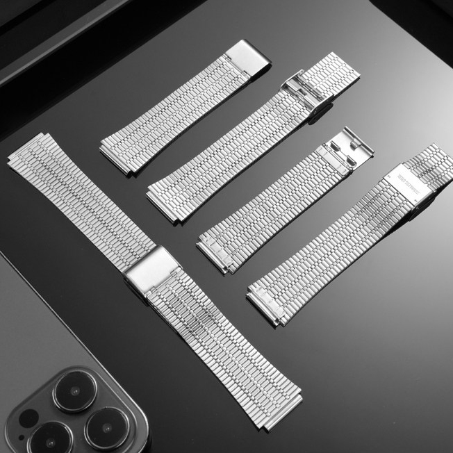 18mm Solid Stainless Steel Watch Band for Timex Q Reissue TW2T80700 / TW2U61300 / TW2U60900