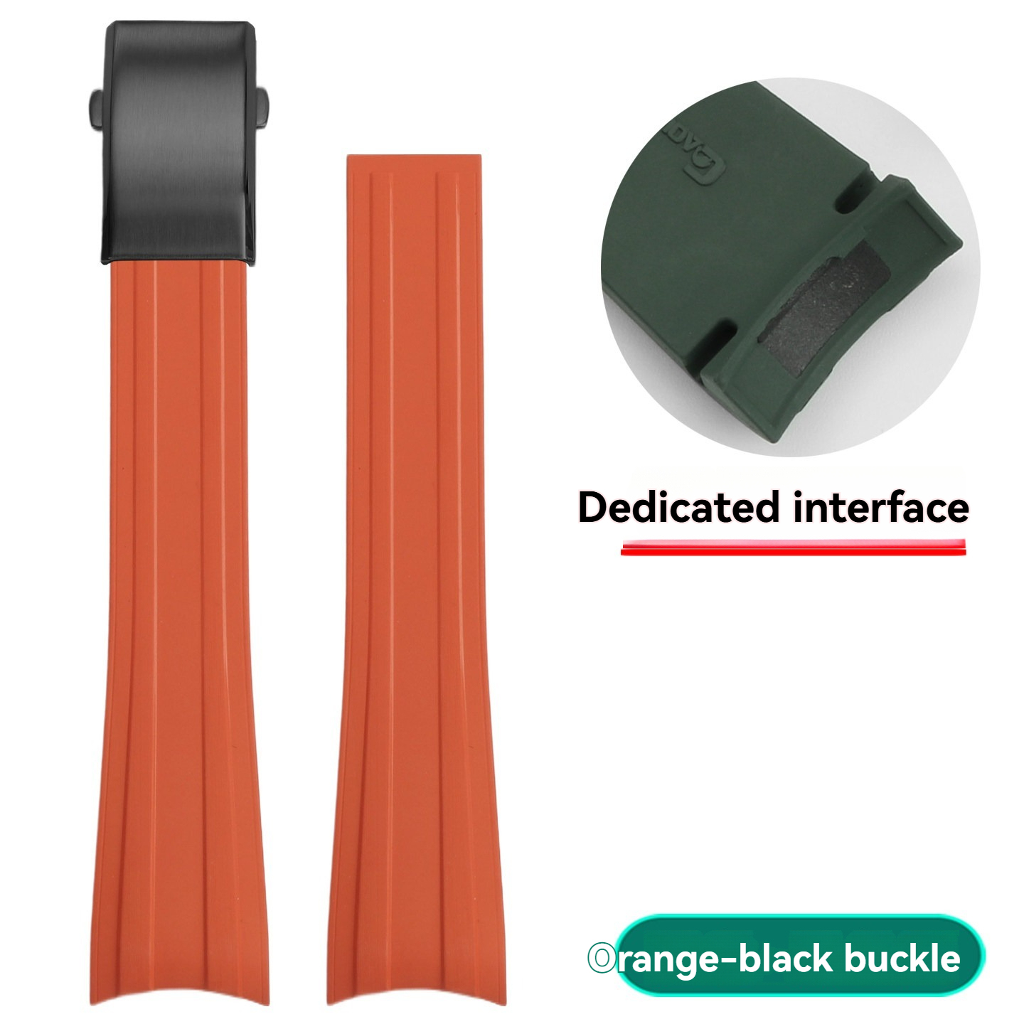 20mm Curved End FKM Rubber Watch Band for Tudor Black Bay 58 M79030N