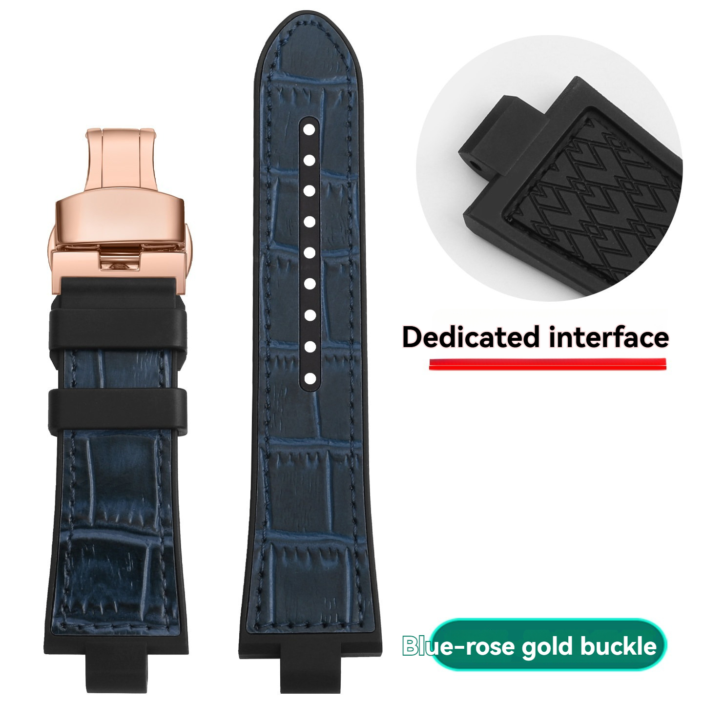 Leather & Rubber Hybrid Watch Band for Versace Sport Tech VERB00218