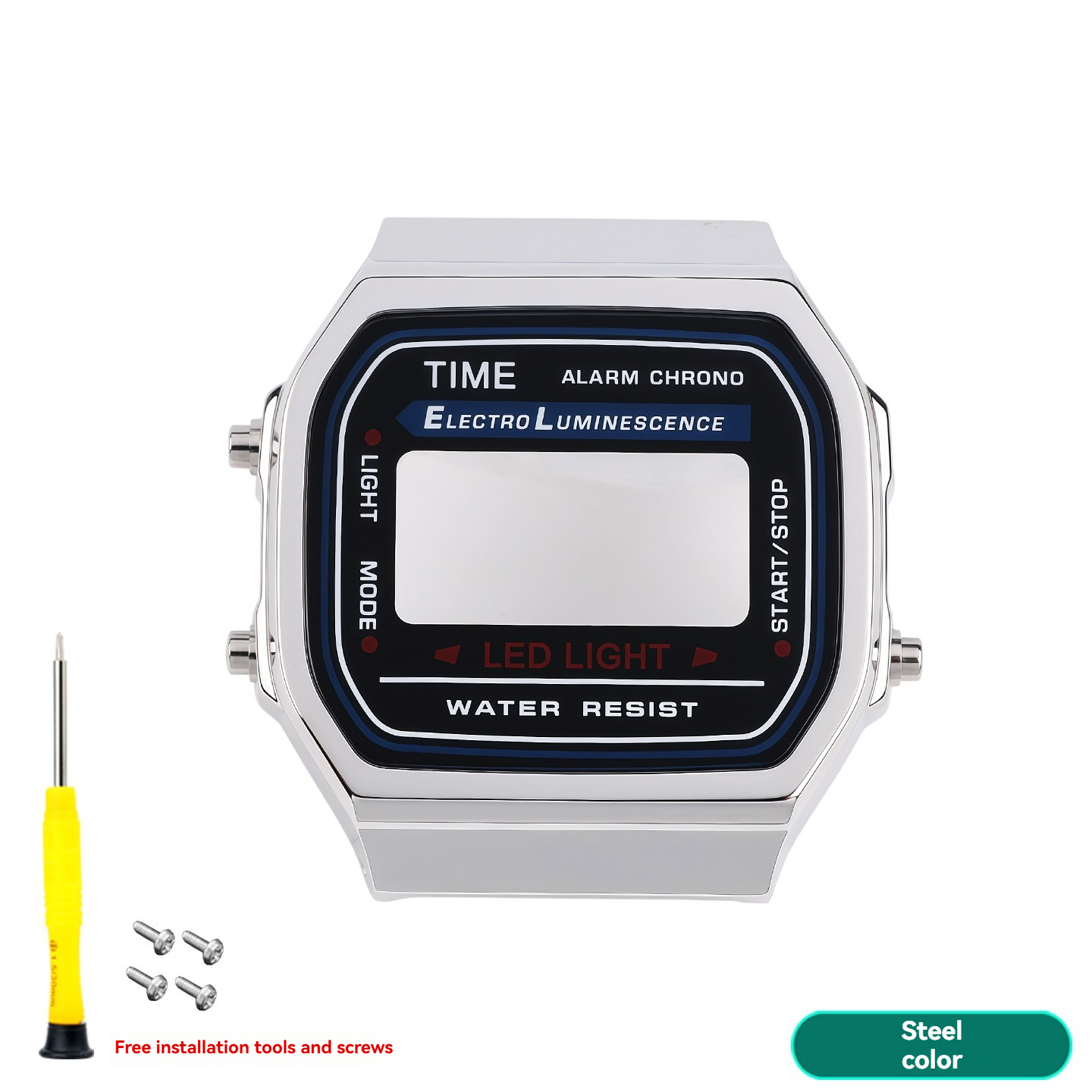 Stainless Steel Watch Case for Casio A168W / A168 Series