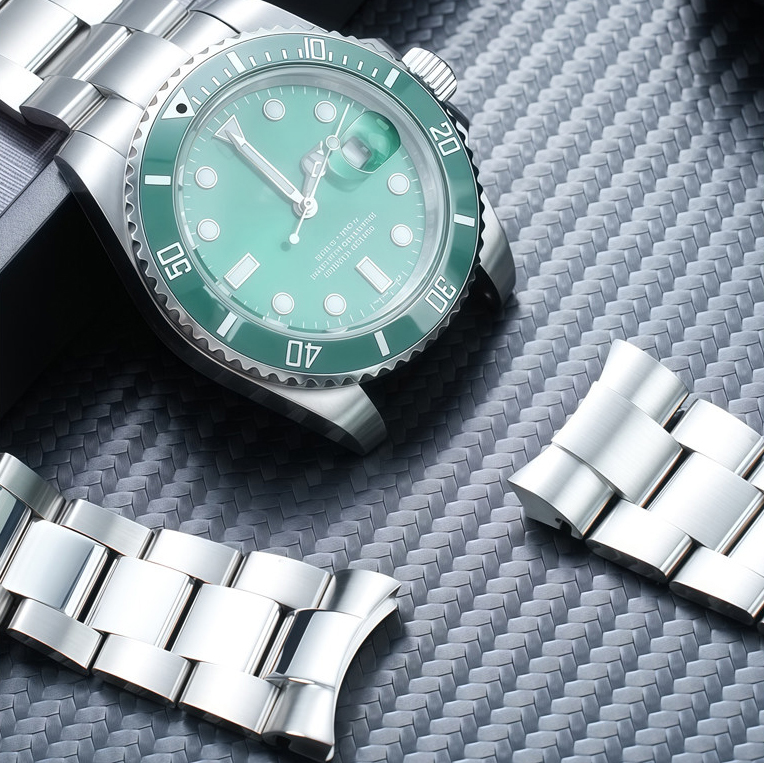 21mm Solid Curved End Stainless Steel Watch Band for Rolex Submariner / Sea-Dweller / GMT-Master II / Datejust