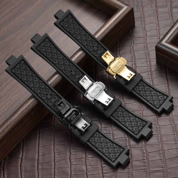 Leather & Rubber Hybrid Watch Band for Versace Sport Tech VERB00218