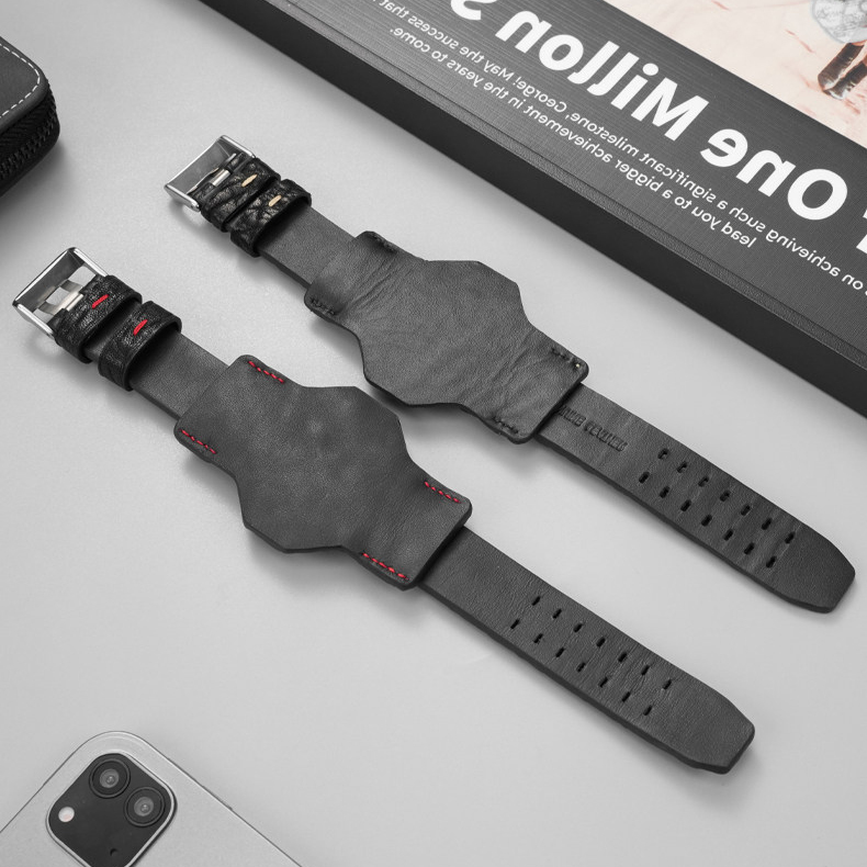 Rugged Tray Leather Watch Band with Adapter for Casio GWG-B1000-1A Mudmaster