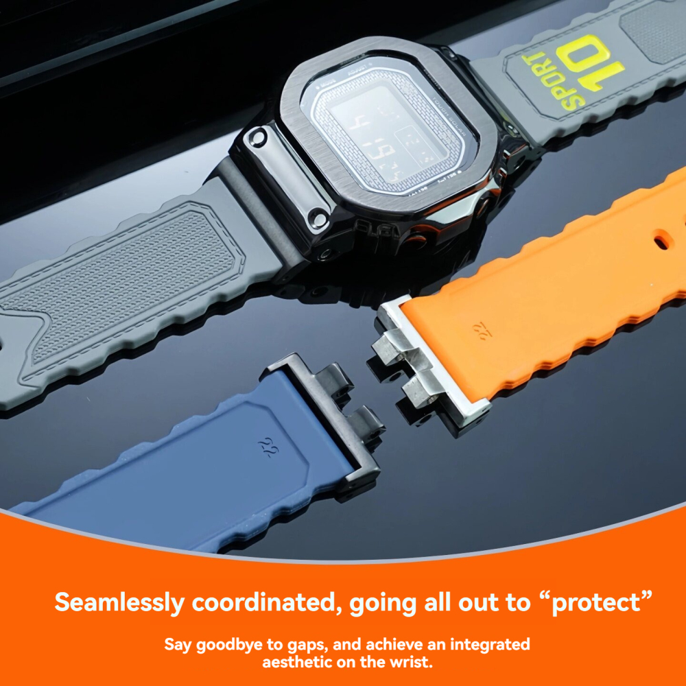 FKM Rubber Watch Band for Casio GMW-B5000
