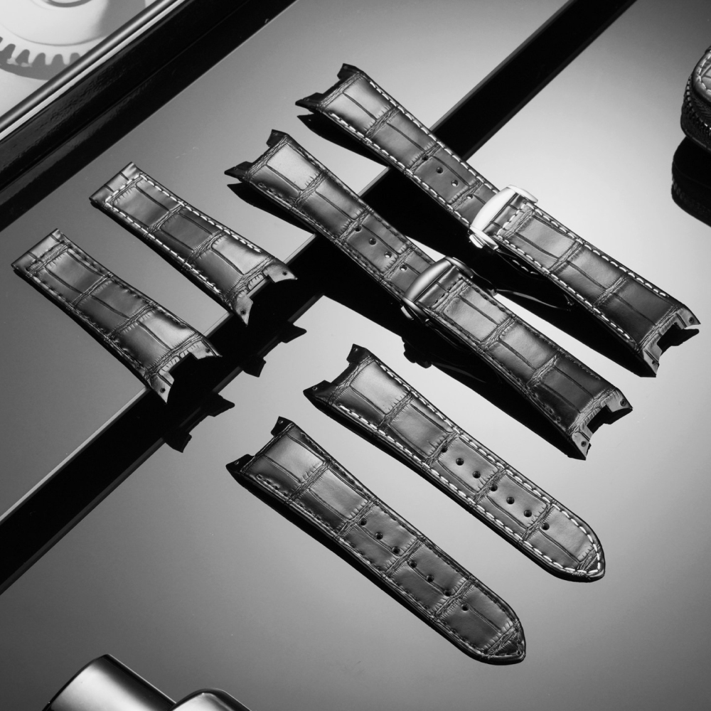 Curved End Genuine Leather Watch Band for Rado D-Star