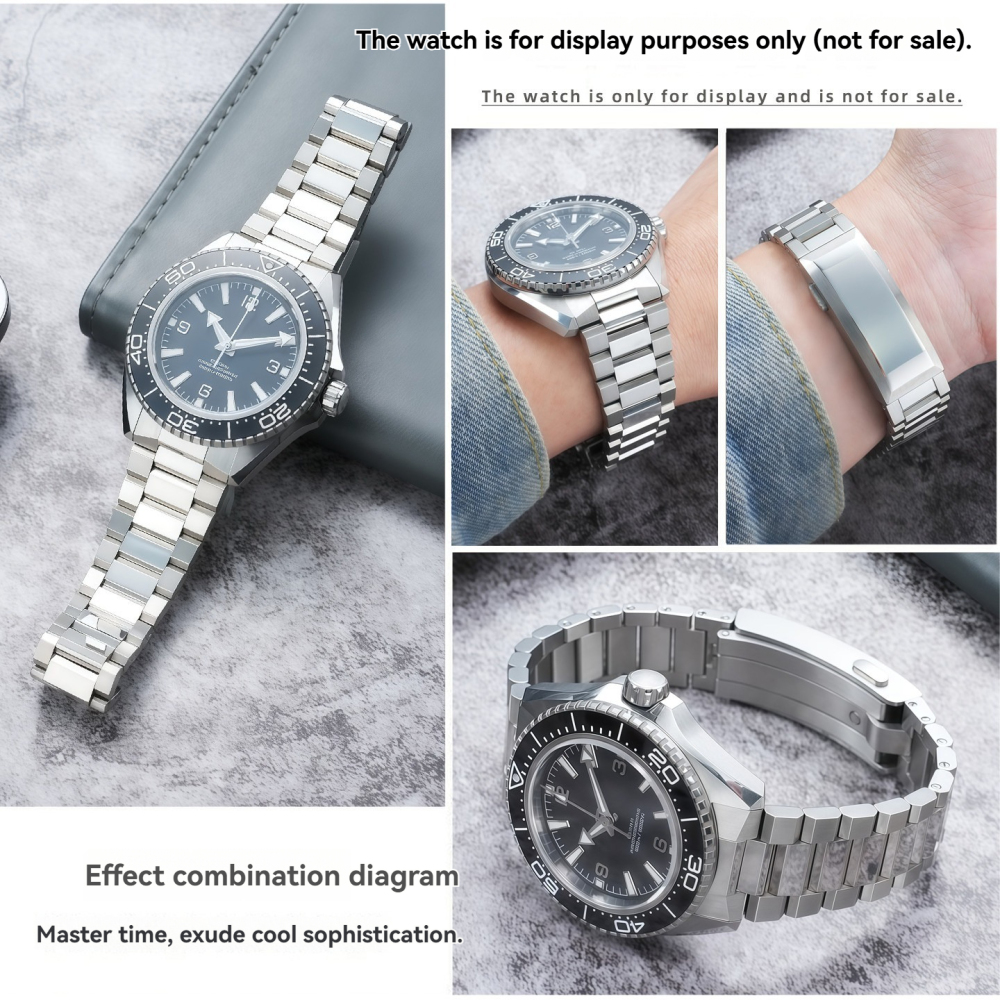 21mm Curved End Solid Stainless Steel Watch Band for Omega Seamaster Planet Ocean 600M 42mm