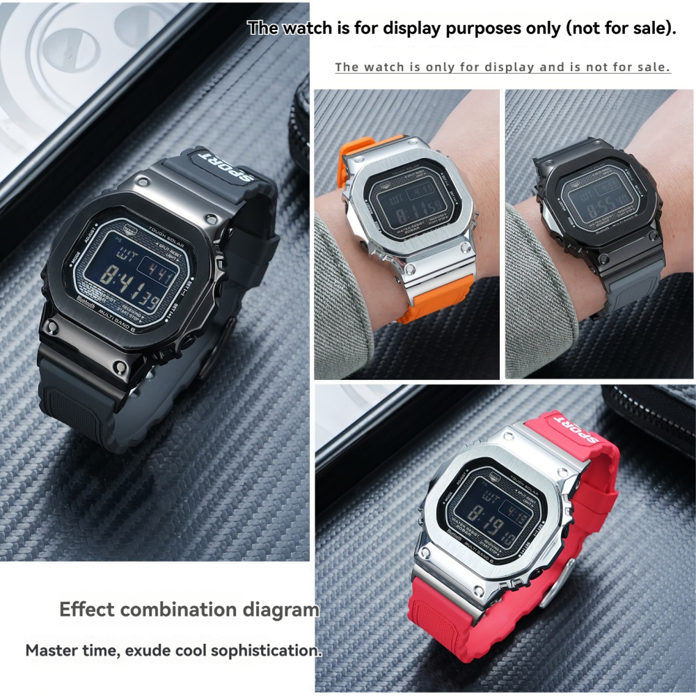 FKM Rubber Watch Band for Casio GMW-B5000