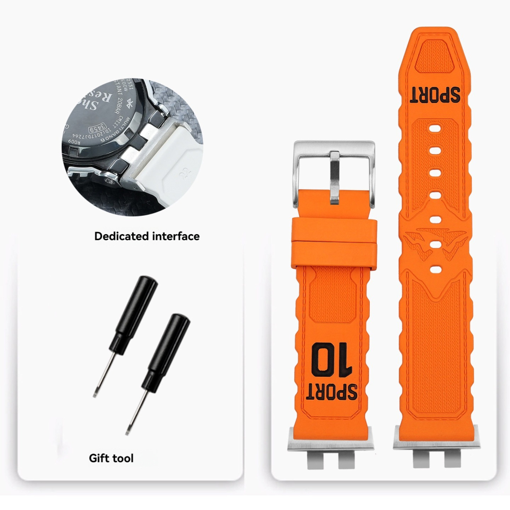 FKM Rubber Watch Band for Casio GMW-B5000