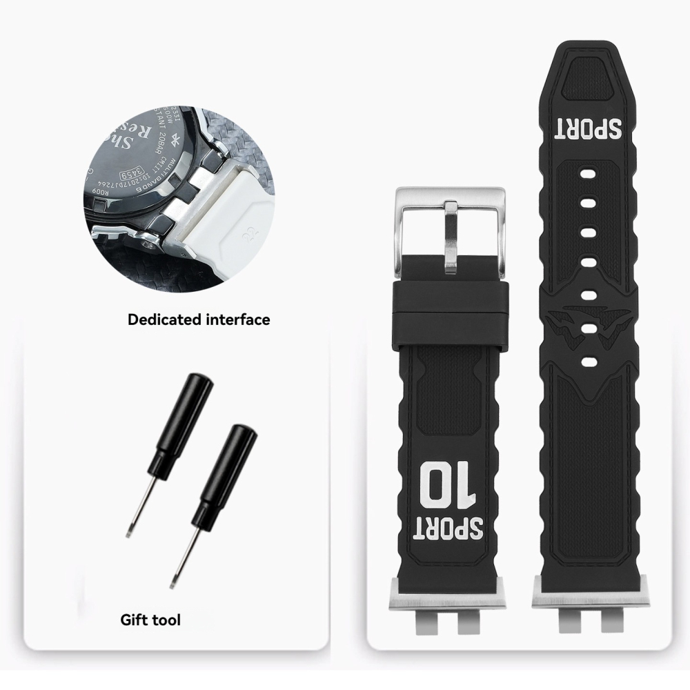FKM Rubber Watch Band for Casio GMW-B5000