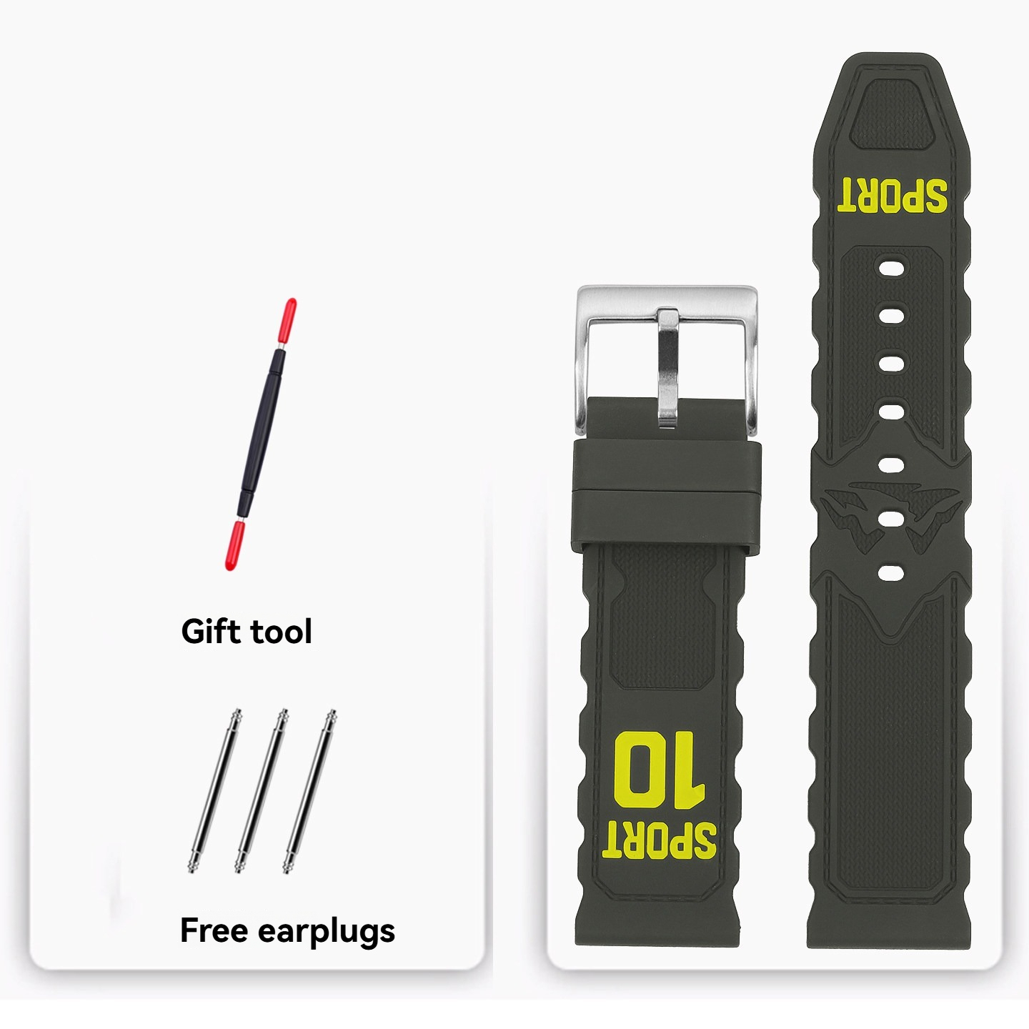 20/22mm Universal FKM Rubber Watch Band for Casio / Huawei / Longines / Seiko