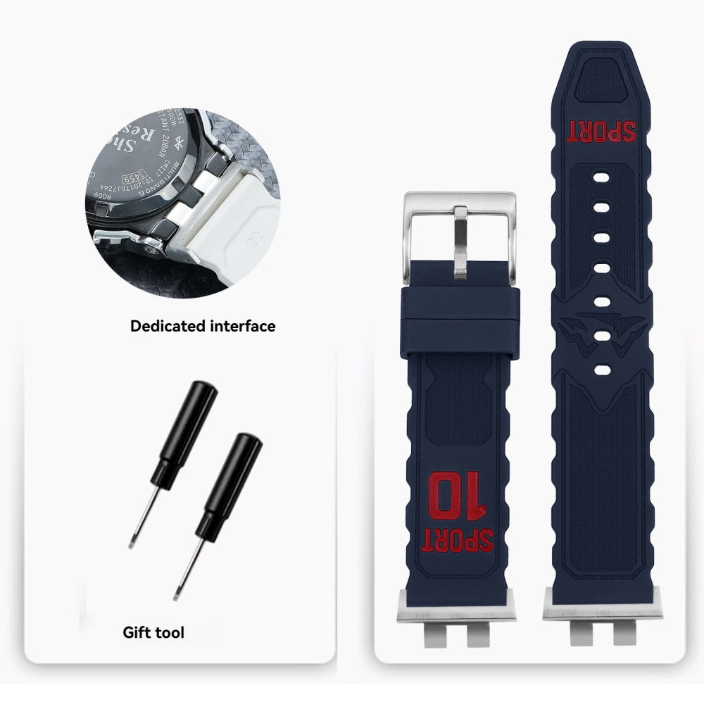 FKM Rubber Watch Band for Casio GMW-B5000