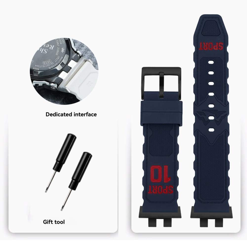 FKM Rubber Watch Band for Casio GMW-B5000