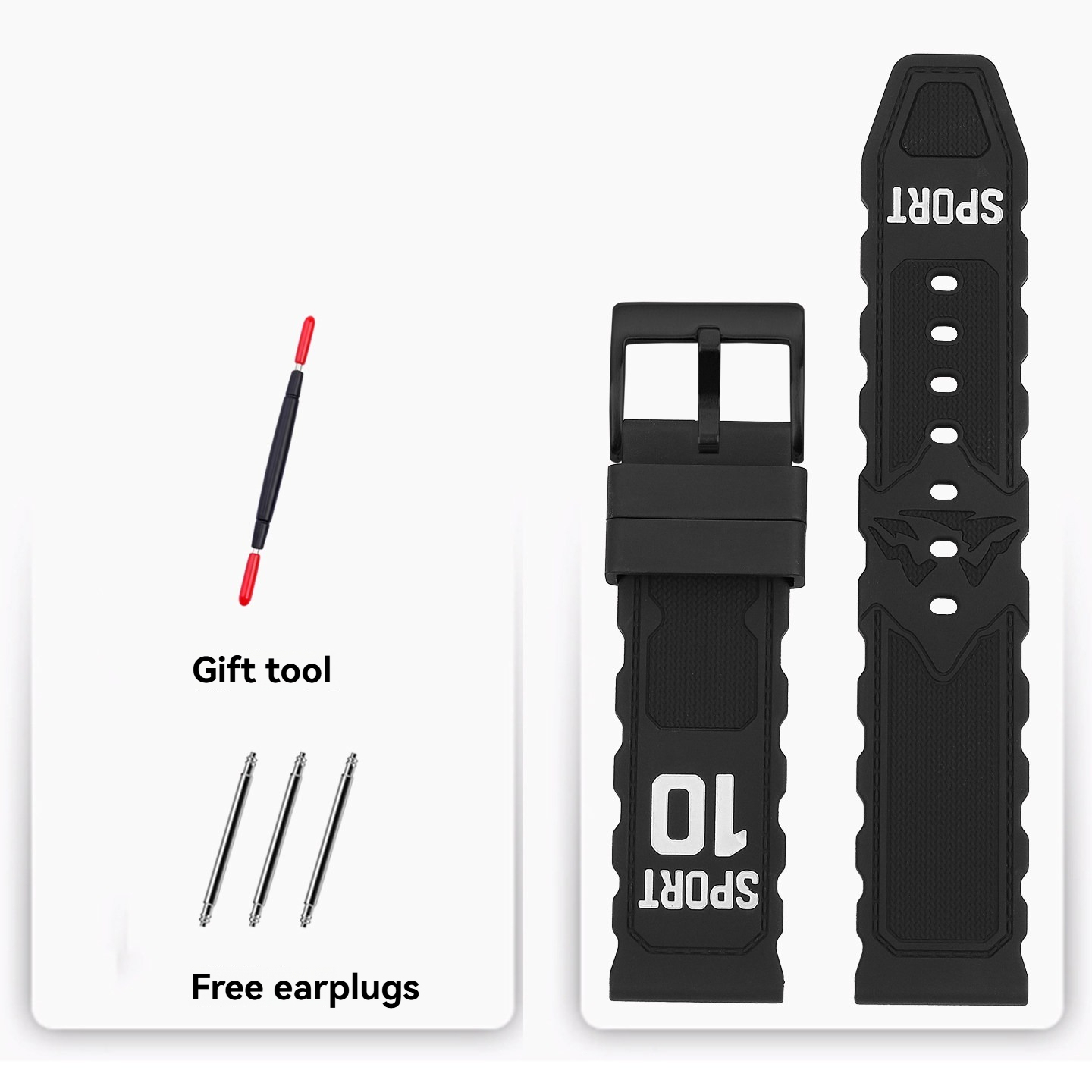 20/22mm Universal FKM Rubber Watch Band for Casio / Huawei / Longines / Seiko