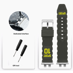 Dark Gray‑Yellow Print‑Silver
