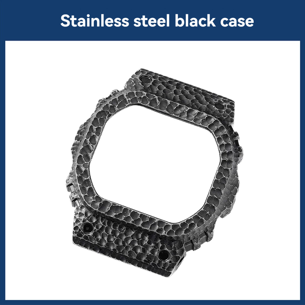 Titanium Hammered Case & Stainless Steel Band Kit for Casio G-SHOCK DW5600 / GMW-B5000 / GA-2100