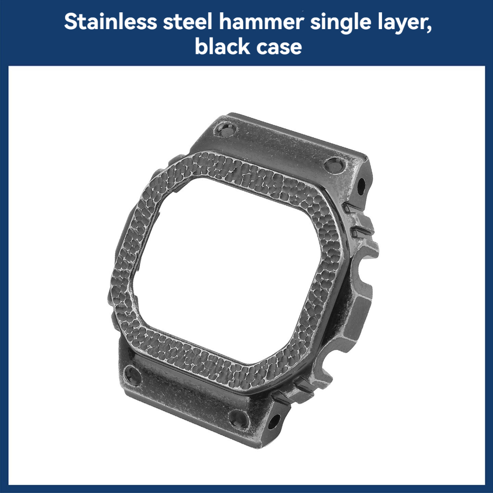Titanium Hammered Case & Stainless Steel Band Kit for Casio G-SHOCK DW5600 / GMW-B5000 / GA-2100