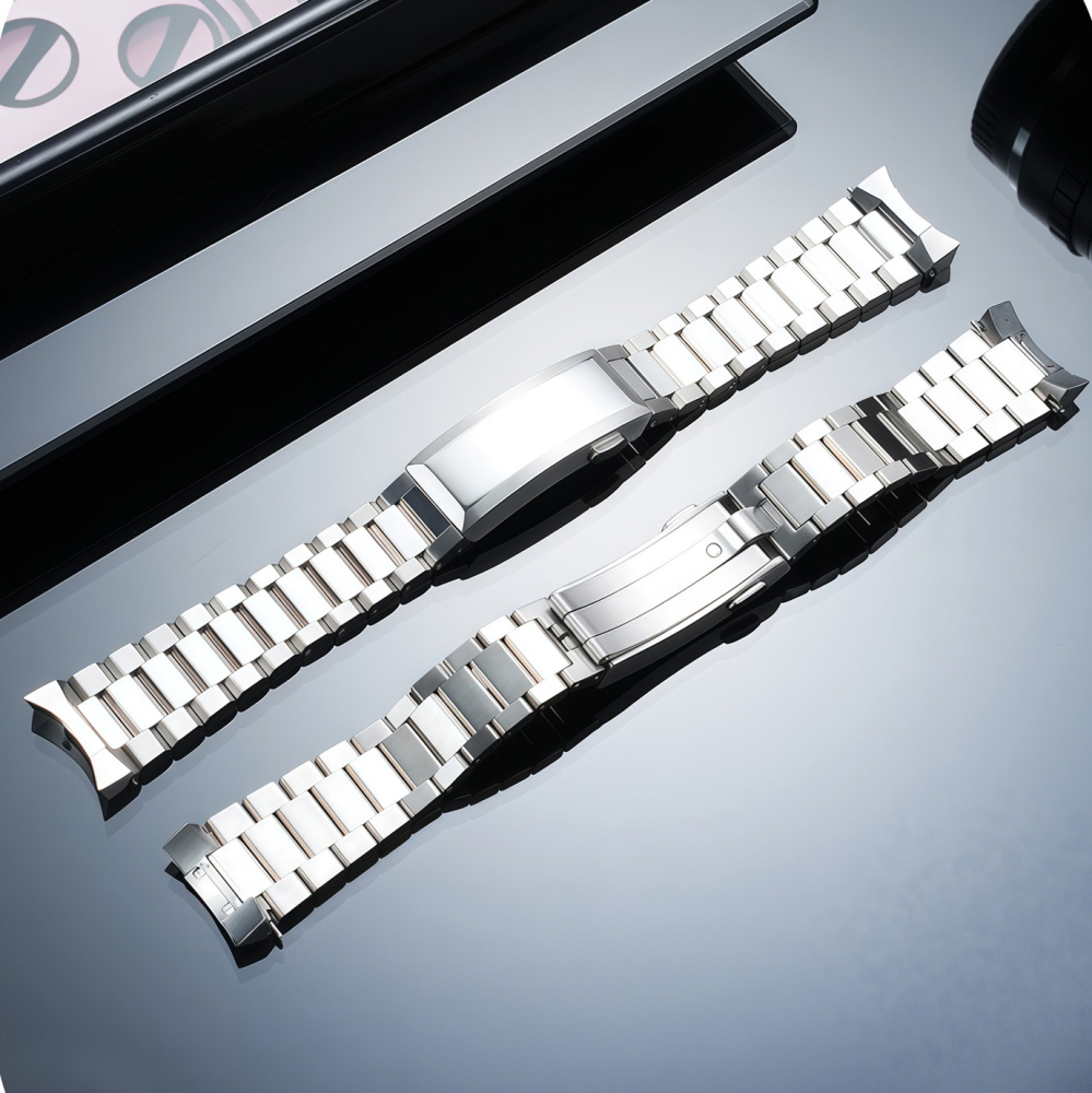 21mm Curved End Solid Stainless Steel Watch Band for Omega Seamaster Planet Ocean 600M 42mm