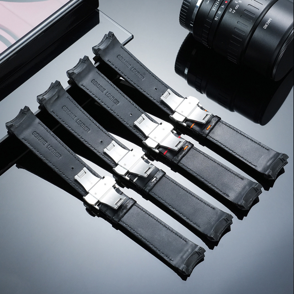 Carbon Fiber Pattern Genuine Leather Watch Band for Tissot T-Touch T091 / T013 / T047