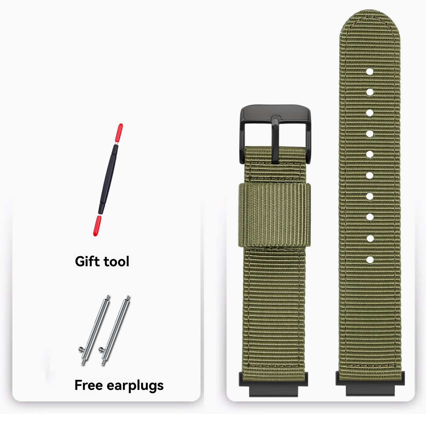 18mm Nylon Canvas Watch Band for Casio AE-1200 / AE-1300 / AE-1500