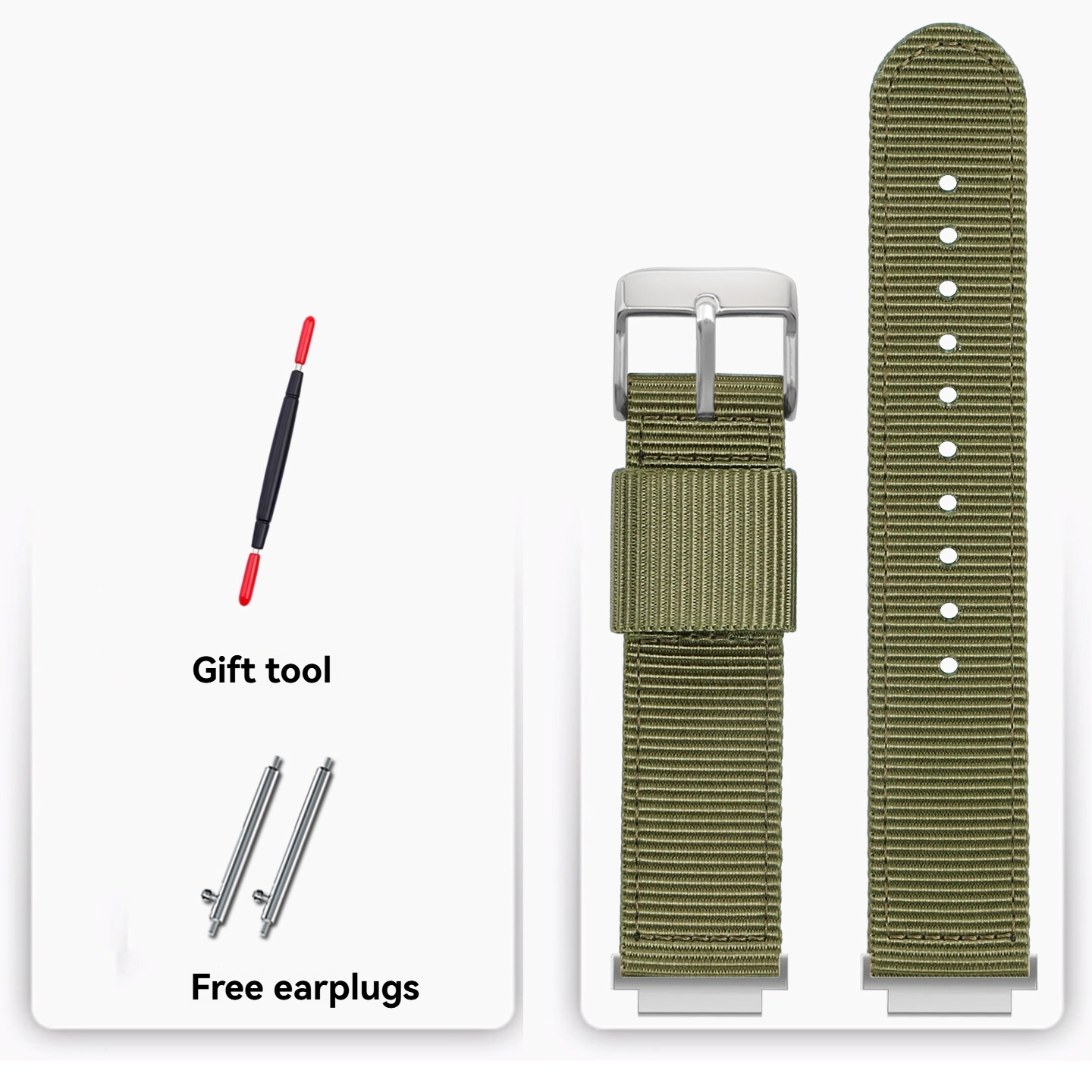 18mm Nylon Canvas Watch Band for Casio AE-1200 / AE-1300 / AE-1500