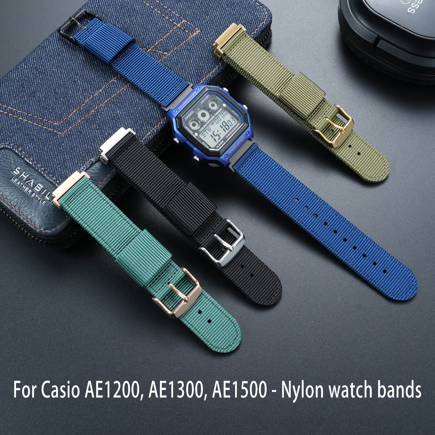 18mm Nylon Canvas Watch Band for Casio AE-1200 / AE-1300 / AE-1500