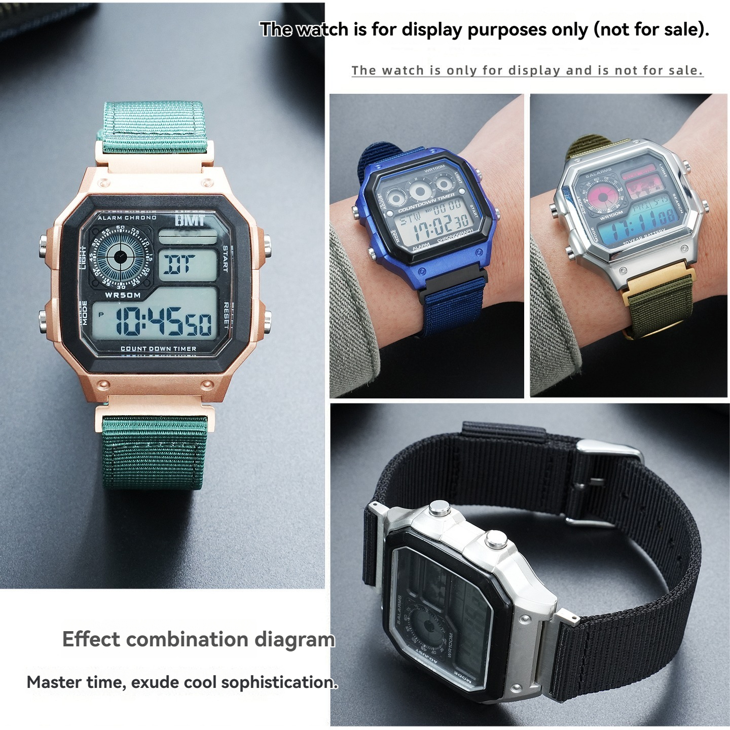 18mm Nylon Canvas Watch Band for Casio AE-1200 / AE-1300 / AE-1500