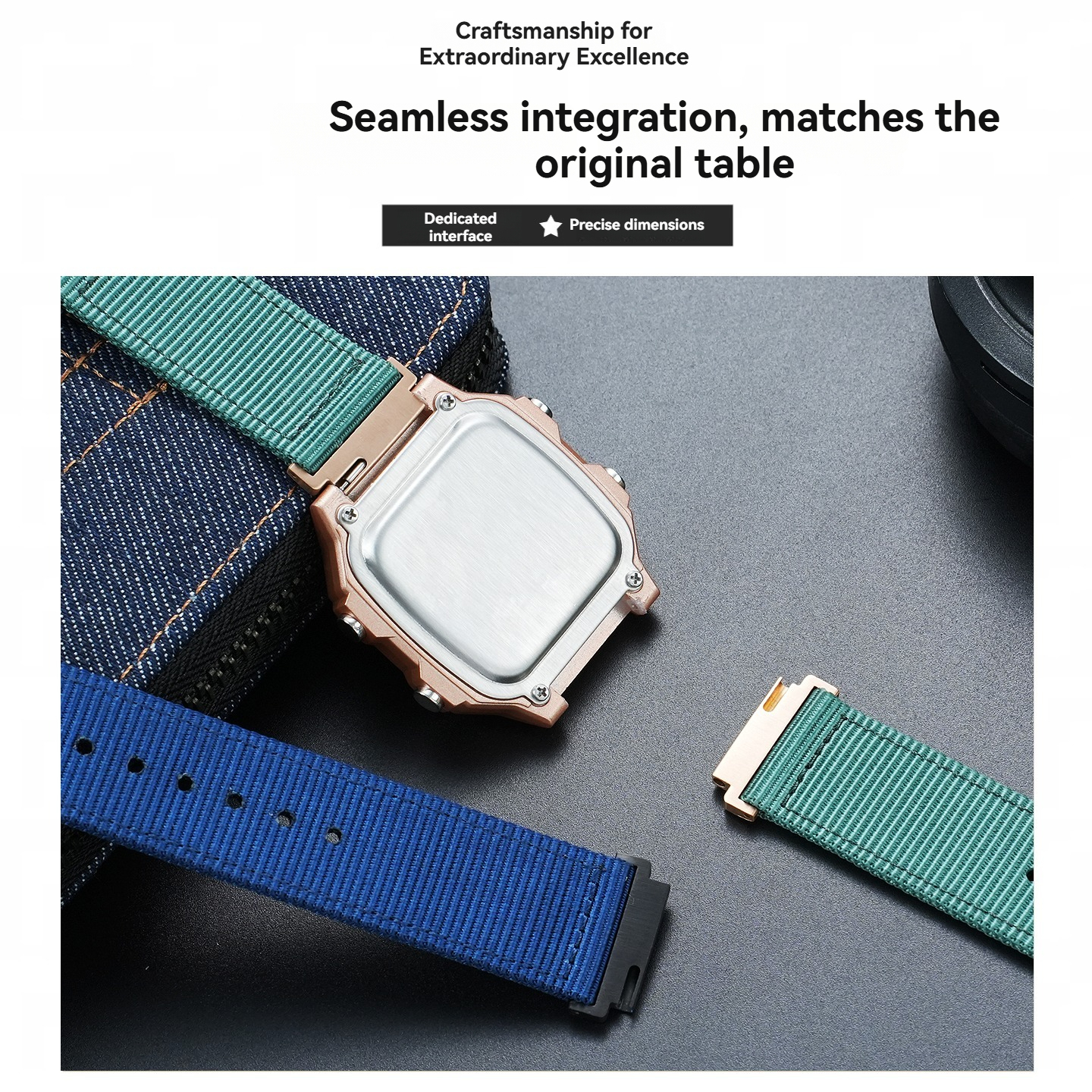 18mm Nylon Canvas Watch Band for Casio AE-1200 / AE-1300 / AE-1500