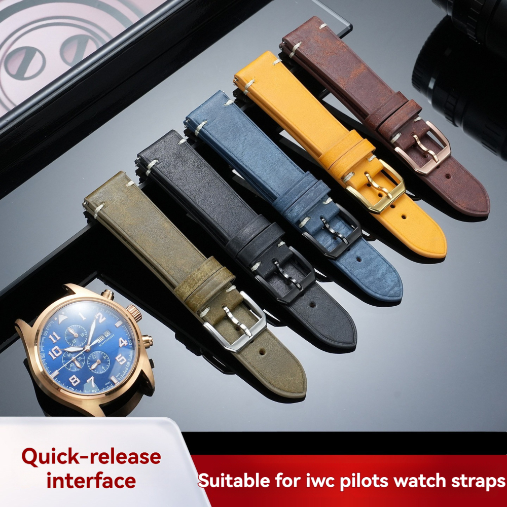 18/19/20/21/22mm Genuine Leather Watch Band for IWC Pilot / Portugieser / Portofino