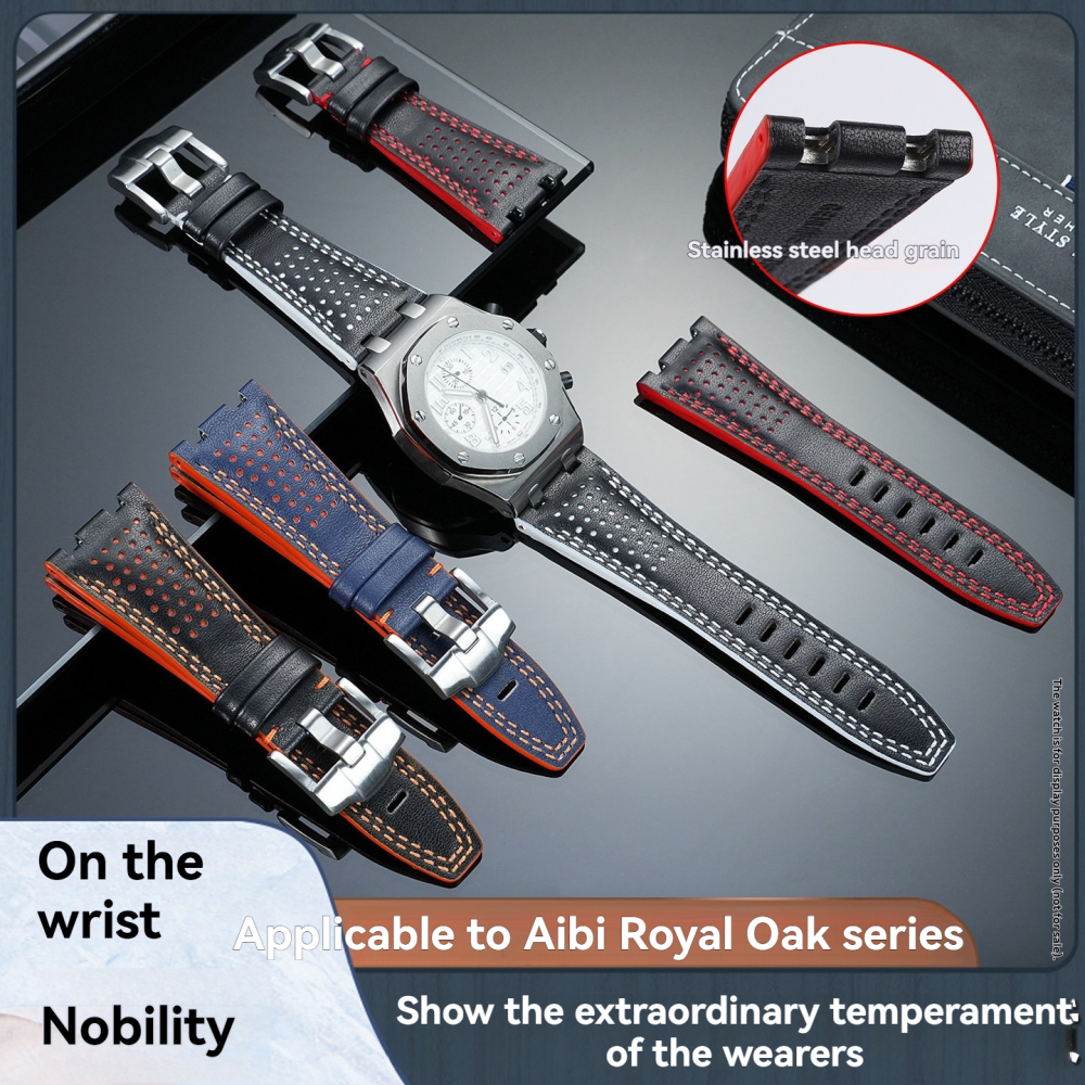 28mm Genuine Leather Watch Band for AP Royal Oak Offshore 26237 / 26703