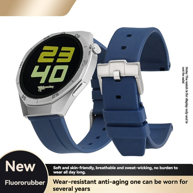 22mm FKM Rubber Watch Band for Huawei Watch 5 / 4 / GT5 46mm